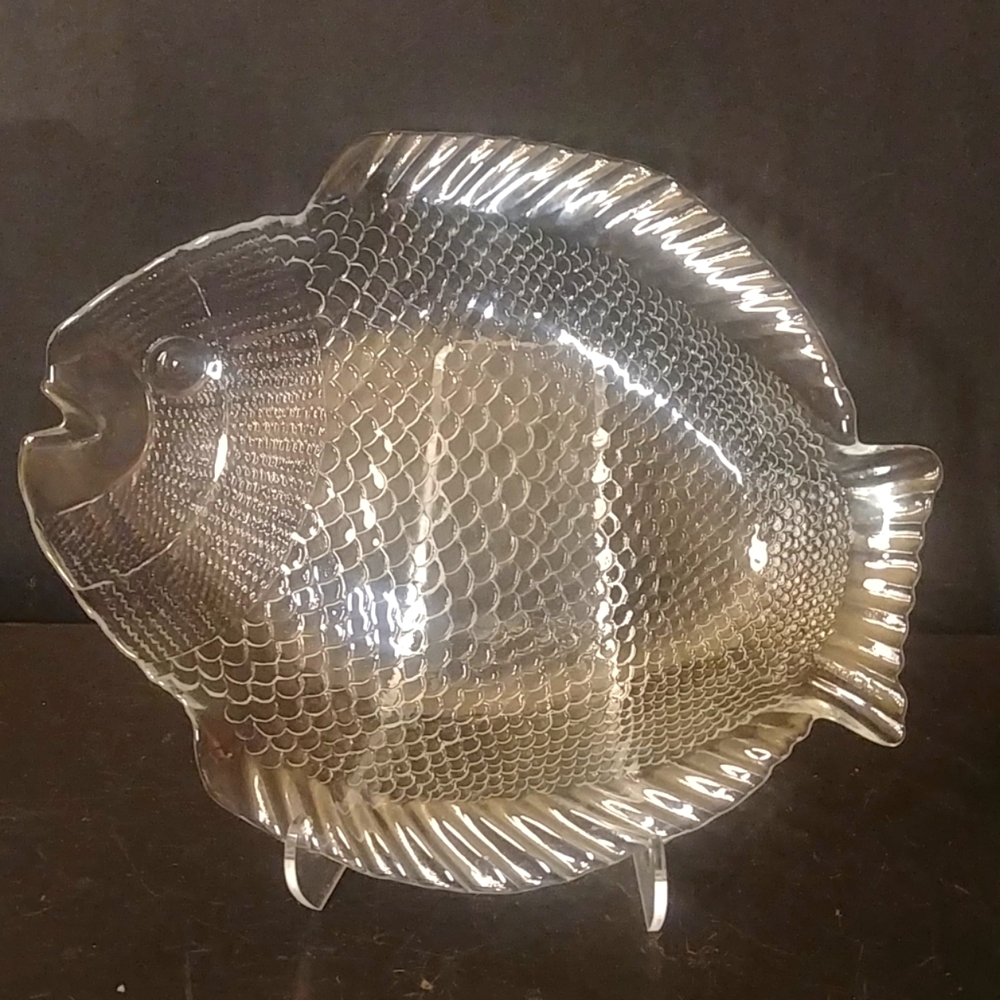 Pasabahce Crystal Clear Glass Fish Shaped Platter